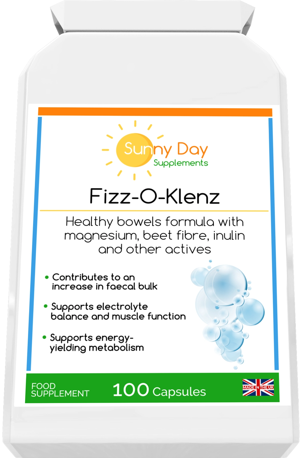 Fizz-O-Klenz - 100 capsules: Magnesium-based hydrating formula. Cleanse and Detox, Digestion