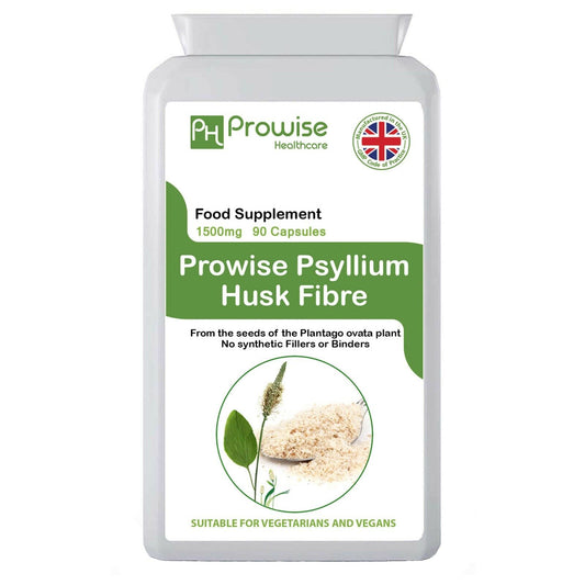 Psyllium Husks 1500mg 90 Capsules – Natural Dietary Fibre for Colon Cleansing & Bowel Health