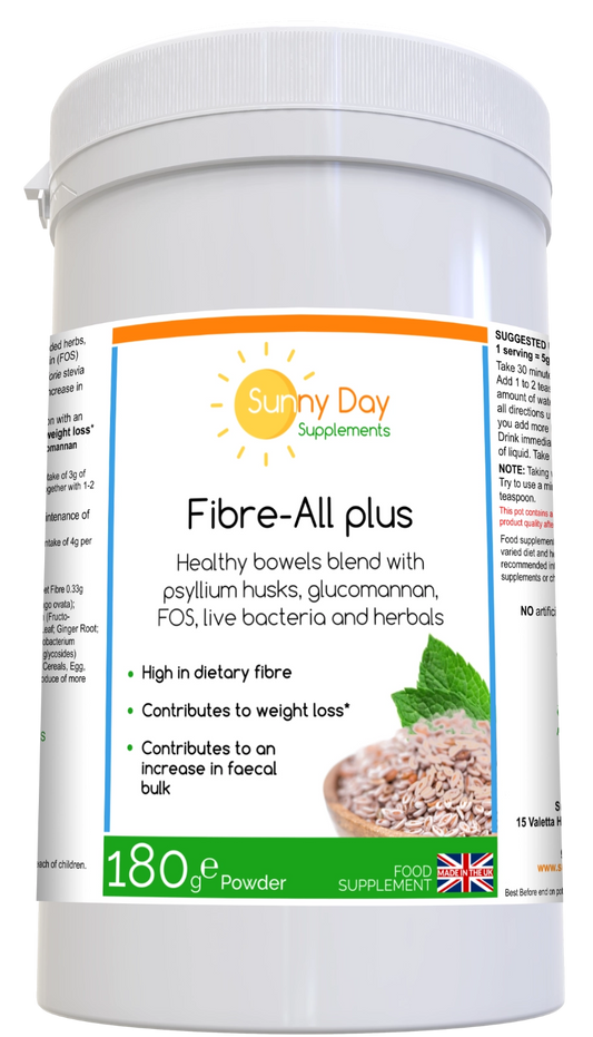 Fibre-All plus. Combination high-fibre bowel cleanser and weight loss blend.